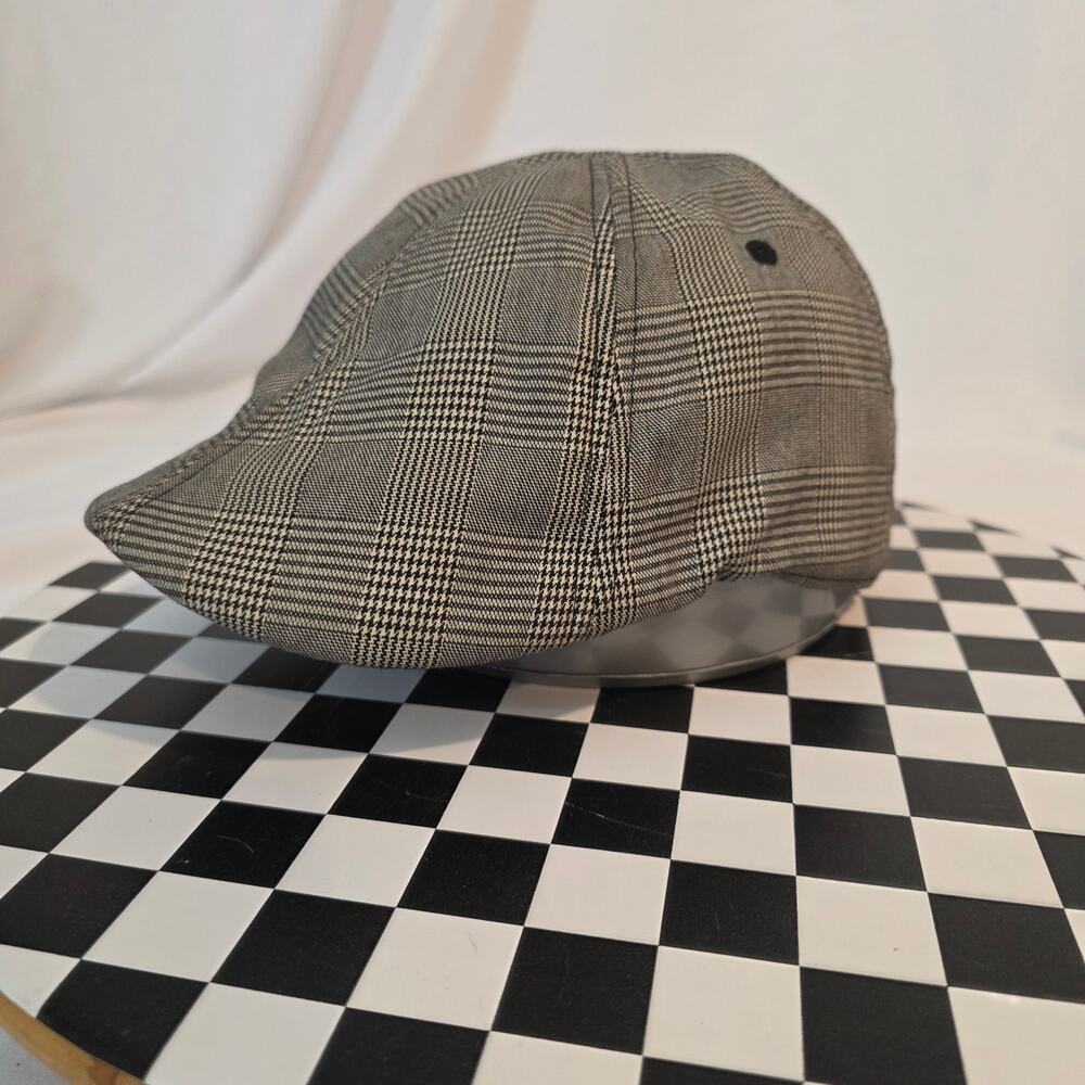 Boston Scally Co. Glen Plaid Newsboy Flat Cap Hat Grey Black Men's Size XL